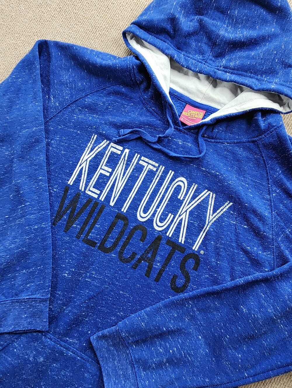Campus Heritage Kentucky Wildcats NCAA Blue Pullover Hoodie Sweatshirt Size L
